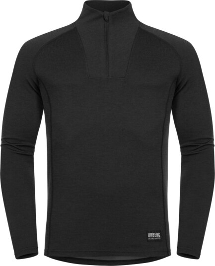 Urberg Men's Merino-Bamboo Base Layer Zip Top S, Black Beauty