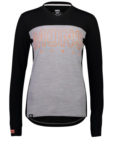 Mons Royale Phoenix Enduro V-L/S W Black/Grey (Storlek XS)