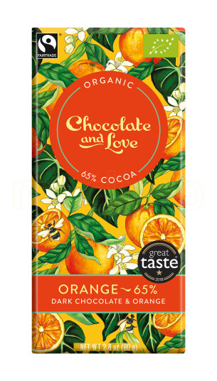 Chocolate And Love Orange Sjokolade 65% 80g