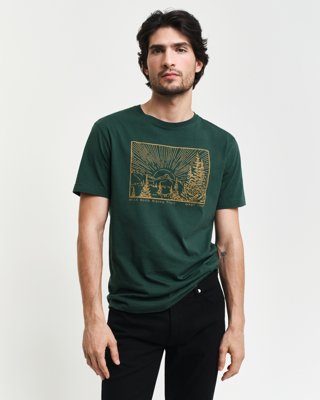 T-skjorte med utendørsmotiv TARTAN GREEN XXXL