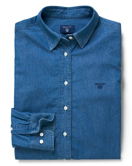 Gant Luxury Chambray Shirt W Indigo (Storlek 38)