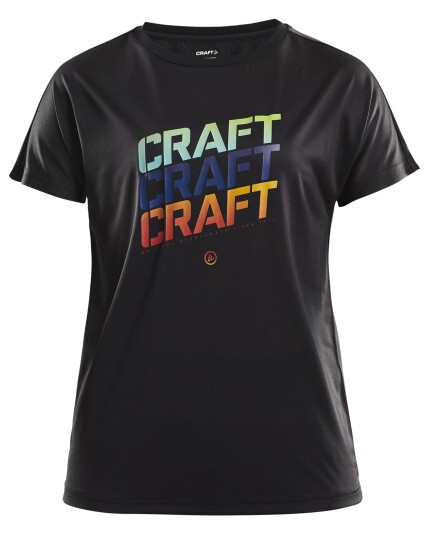 Craft Eaze S/S Logo Mesh Tee W Black/Rhubarb (Storlek S)