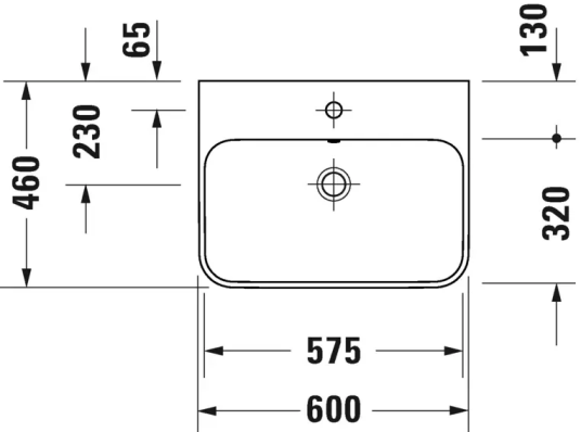 Duravit Happy D.2 Plus Servant 600x460 mm, u/bl. hull, Antrasitt