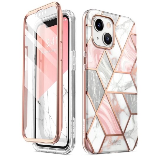 I-Blason iPhone 14 Plus i-Blason Cosmo Marble Deksel m. Skjermbeskytter - Rosa