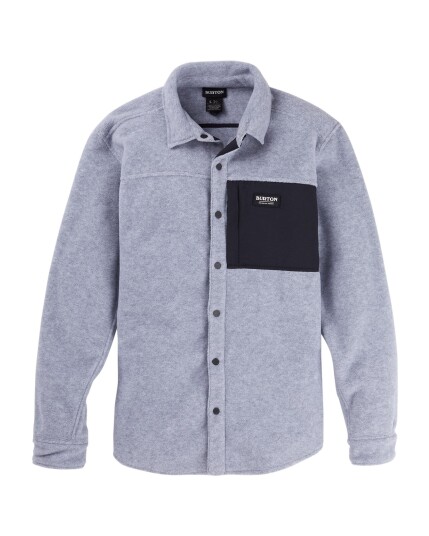 Burton Hearth Fleece Shirt M Gray Heather (Storlek S)