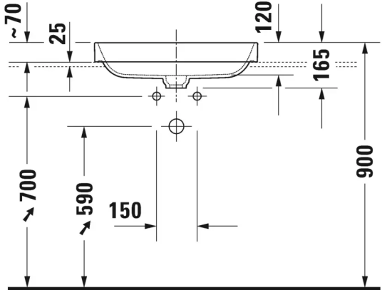 Duravit Happy D.2 Plus Servant 600x400 mm, Hvit/Antrasitt, Wondergliss