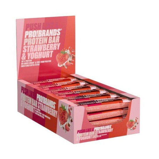 Pro!Brands ProteinPro Bar 45g x 24 stk - Strawberry/Yoghurt