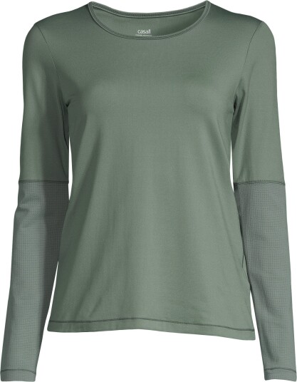 Casall Essential Mesh Detail Long Sleeve Dame Dusty Green 38