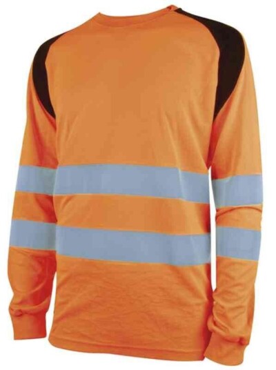 YOU Lund T-skjorte, lang,, HiVis kl.2 Mann, Str. L, Oransje