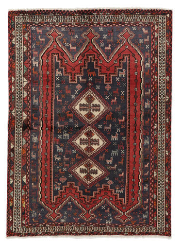 Håndknyttet. Opphav: Persia / Iran Orientalsk Afshar Teppe Teppe 155X214 Svart/Mørk Rød (Ull, Persia/Iran)