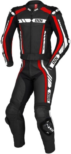 IXS Sport RS-800 1.0 To stykke Motorsykkel skinn Dress 48 Svart Hvit Rød