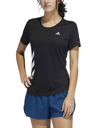 Adidas Run It 3 Stripes Fast Tee W Black (Storlek XL)