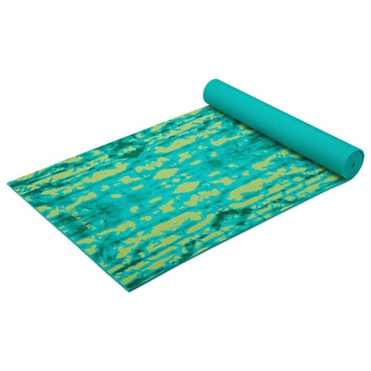 Gaiam Turquoise Lotus Yoga Mat 6mm Premium Reversible