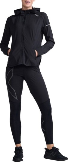 2XU Women's Aero Jacket L, Black/Silver Reflective