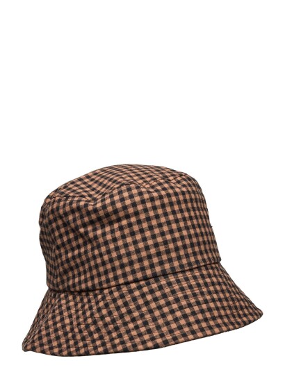 Becksöndergaard Gingham Bucket Hat Brown Becksöndergaard ACORN BROWN XS/S,M/L