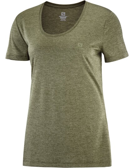 Salomon Agile S/S Tee W Olive Night/Martini Olive/Heather (Storlek L)