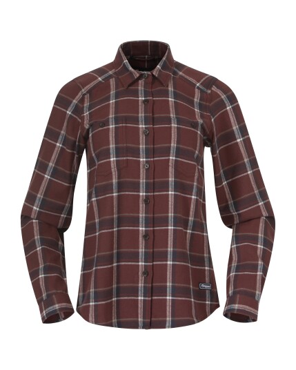 Bergans Tovdal Shirt W Amarone rød/Dark Shadow Grey Check (Storlek XS)