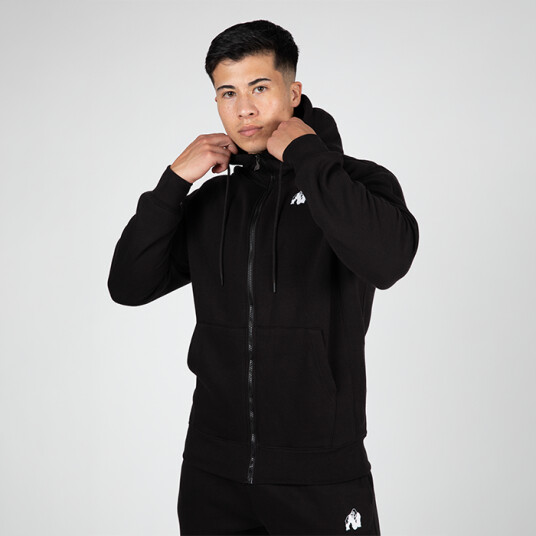 Kennewick Zipped Hoodie, Black Svart Large