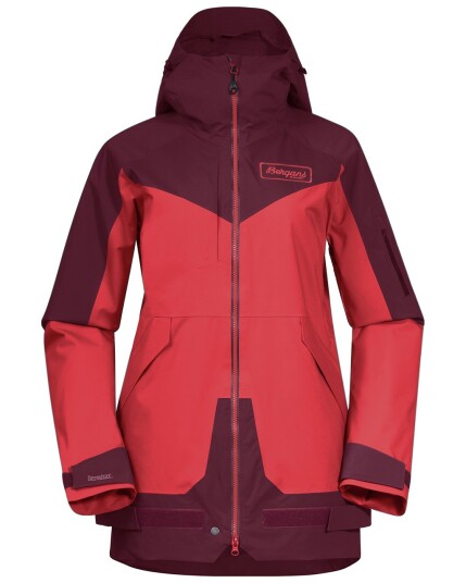 Bergans Myrkdalen V2 Insulated Jacket W Lt Dahlia Red/Beet Red/BeSeen Yellow (Storlek L)