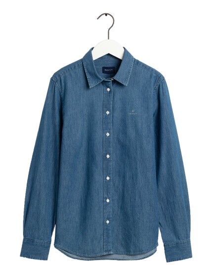 Gant Luxury Chambray Shirt W Lt Indigo (Storlek 38)