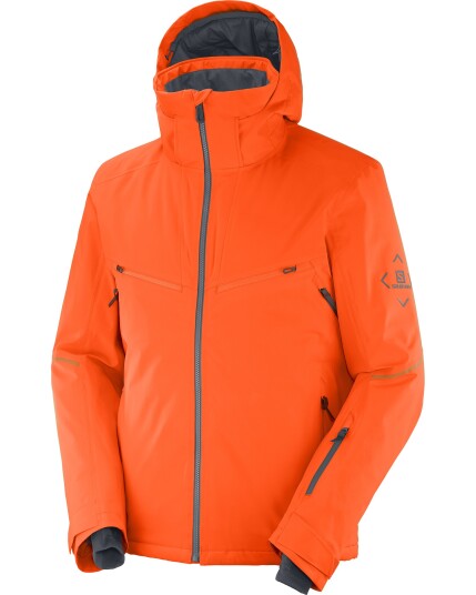 Salomon Brilliant Jacket M Red Orange/Ebony (Storlek XL)