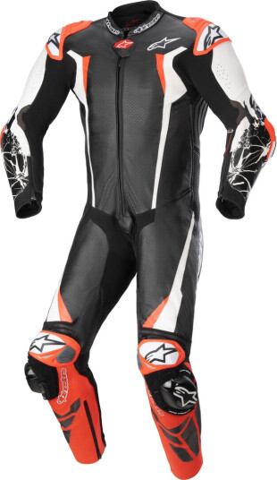 Alpinestars Absolute V2 One Piece motorsykkel skinndrakt 56 Svart Hvit Rød