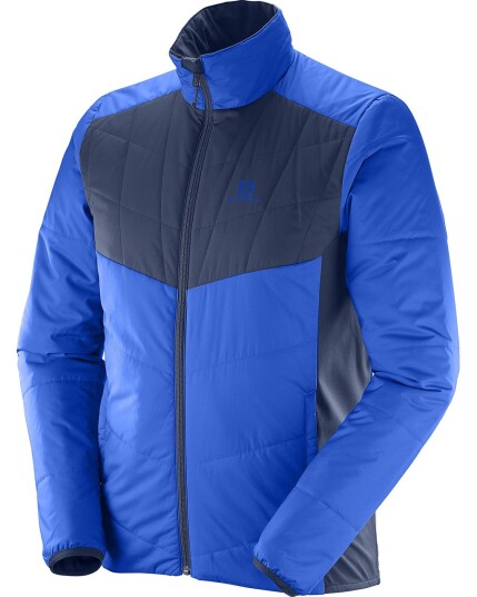 Salomon Drifter Mid Hoodie M Surf The Web/Dress Blue (Storlek XL)