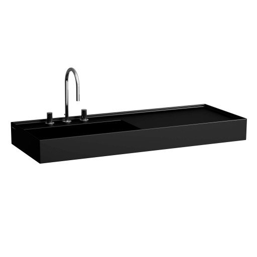 Kartell Laufen servant, 120x46 cm, venstre, matt sort