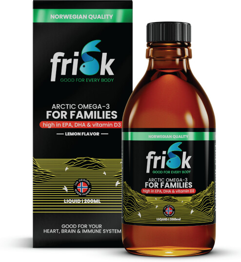 Frisk Arctic Flytende Omega-3 Familie, Sitronsmak, 200 ml