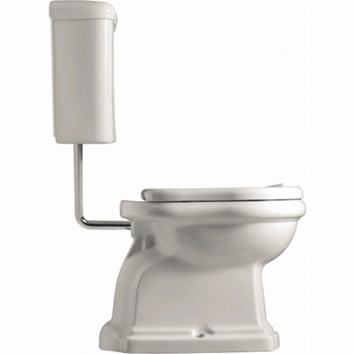 Lavabo Retro LOW Gulvstående Toalett 455x705x1045 mm, Krom/S-lås, Hvit