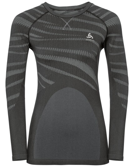 Odlo Suw Top L/S Performance Blackcomb Crewneck W Black/Odlo Concrete Grey (Storlek S)