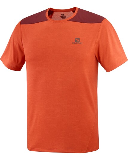 Salomon Outline S/S Tee M Fiery rød (Storlek M)