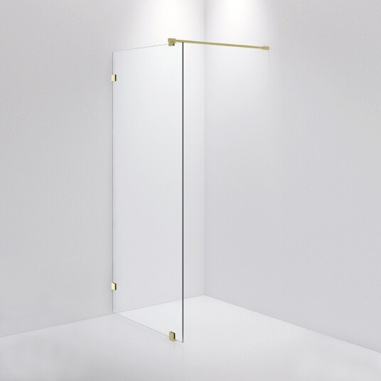 INR Iconic Nordic Rooms Dusjvegg ARC 20 Måltilpasset Brushed Brass / Opal Klart Glass