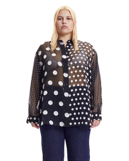 Samsøe and Samsøe Alfrøda Shirt AOP 14495 W Black Dot (Storlek XXS)