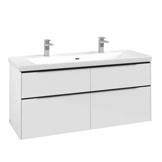 Villeroy & Boch  Subway 3.0 Servantskap m/4 skuffer 1272x576x478 mm Hvit Høyglans