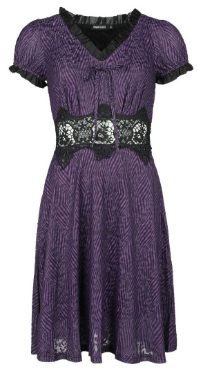 Jawbreaker - Goth Kort kjole - Purple Zebra Dress - XS til 3XL - Damer - lilla-svart