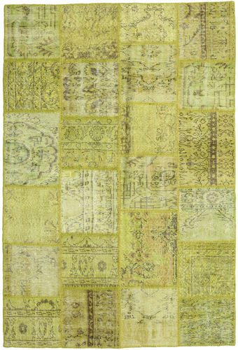 Håndknyttet. Opphav: Turkey Patchwork Teppe Teppe 159X234 Grønn/Lys Grønn (Ull, Tyrkia)