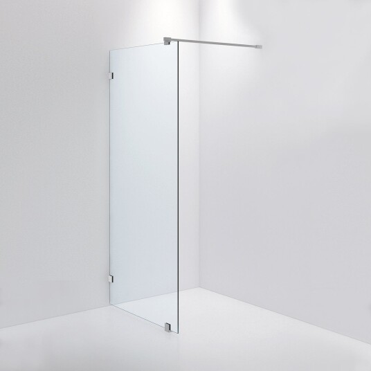 INR Iconic Nordic Rooms Dusjvegg ARC 20 Original Brushed Stainless / 90cm Klart Glass