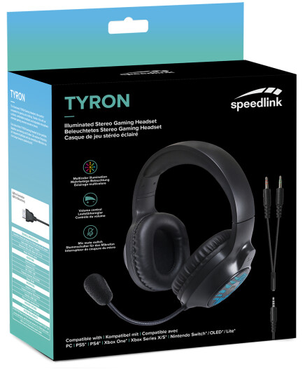 Speedlink - TYRON RGB Gaming Stereo Headset - for PC/PS5/PS4/Xbox Series X/S/Switch/OLED/Lite, svart