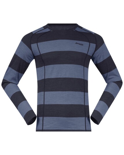 Bergans Fjellrapp Shirt M Dk Navy/Fogblue Striped (Storlek M)