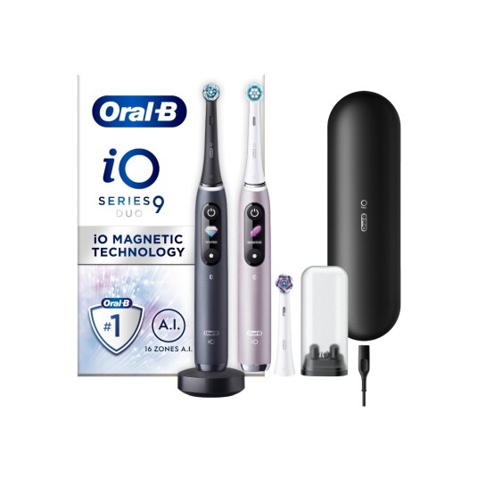 Oral-B iO Series 9 Duo dobbel pakke elektrisk tannbørste svart/rosa