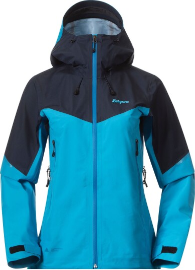 Bergans Women's Rabot Light 3L Shell Jacket Aqua Lagoon/Navy Blue M