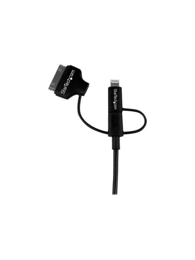 StarTech.com 1m Black Lightning or 30-pin Dock or Micro USB to USB Cable