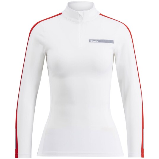 Swix Roadline Nts Half Zip Baselayer Top W Bright White/fiery Red L