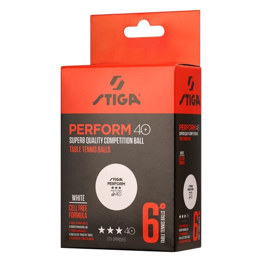 Stiga Perform Vit, 3-x 6-pack, bordtennisball White