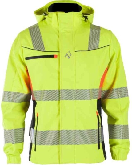 BS Gjøvik Softshelljakke, HiVis kl.3 Unisex, Str. XL, Gul/Sort