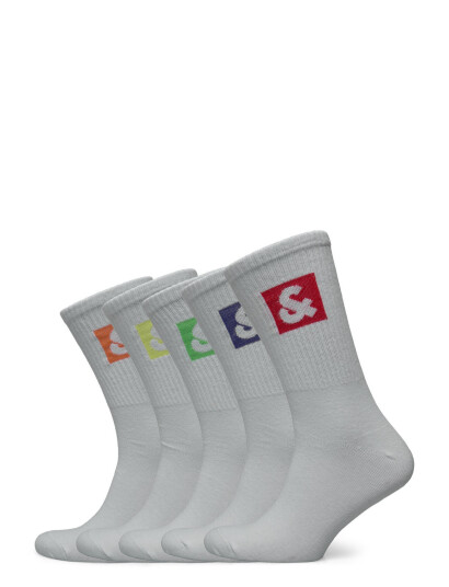 Jack & Jones Jacdan Logo Tennis Socks 5 Pack White Jack & J S EXUBERANCE ONE SIZE