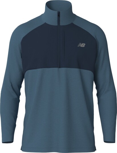 New Balance Men's Athletics Heat Grid 1/2 Zip Heather Blue L