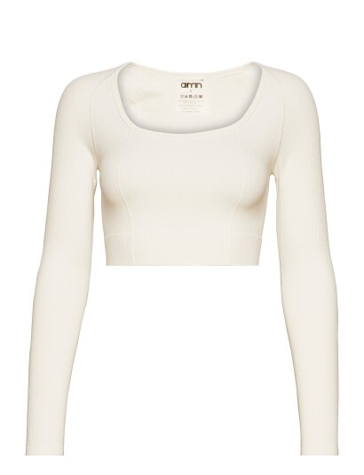 AIM'N Luxe Seamless Crop Long Sleeve Beige AIM'N OFF-WHITE L