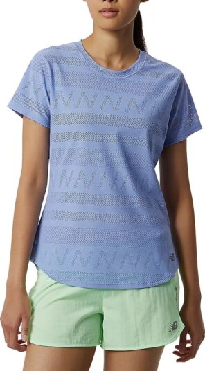 New Balance Women's Q Speed Jacquard Short Sleeve Lilla XS Woman